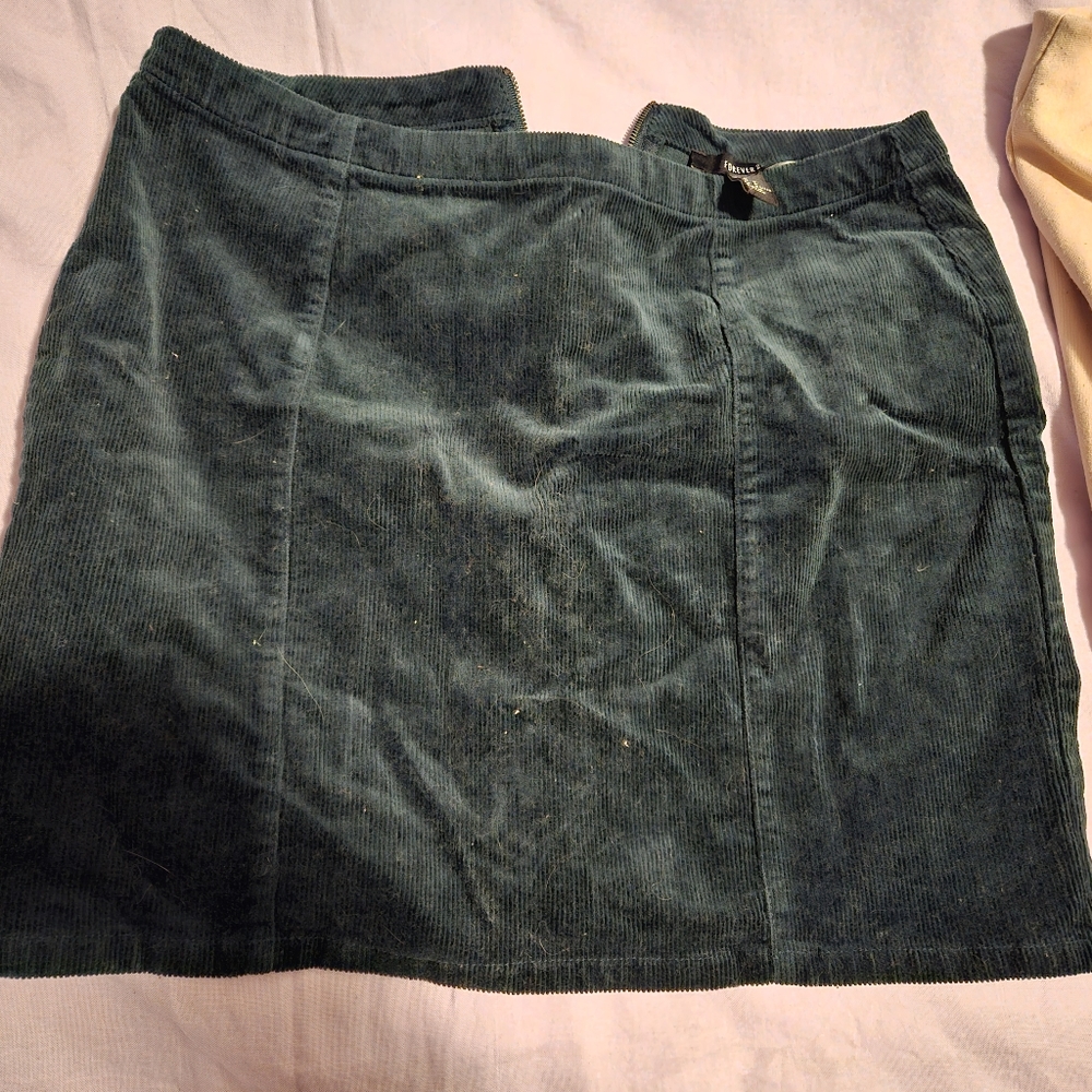 Corduroy mini skirt